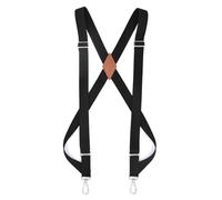YUEZHAN Hosenträger Suspender Trucker-Hosenträger Mit Seitenclip Für Herren Arbeit 2,5 cm Breit X-Rücken Mit 2 Karabinerhaken Verstellbare Elastische Robuste Hosenträger Schwarz