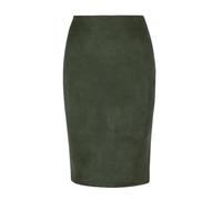 YUEZHAN Hübscher Rock Bleistiftrock Damen Damen Bleistift Rock Mit Hoher Taille Hüft Gewickelter Wildleder Rock Mit Schlitz-Design Reiß Verschluss Mit Knielang Rock S Grün