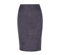 YUEZHAN Hübscher Rock Bleistiftrock Damen Damen Bleistift Rock Mit Hoher Taille Hüft Gewickelter Wildleder Rock Mit Schlitz Design Reiß Verschluss Knie-Länge Rock XL Grau