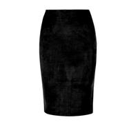 YUEZHAN Hübscher Rock Bleistiftrock Damen Damen Bleistift Rock Mit Hoher Taille Hüft Gewickelter Wildleder Rock Mit Schlitz Design Reiß Verschluss Mit Knielang Rock L Schwarz