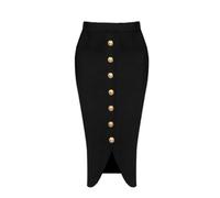 YUEZHAN Hübscher Rock Bleistiftrock Damen Frauen Bodycon Bandage Rock Hohe Taille Party Büro Dame Elegant Split Rock L Schwarz