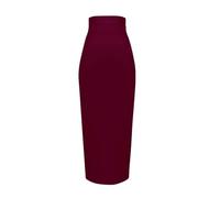 YUEZHAN Hübscher Rock Bleistiftrock Damen Frauen Elastischer Verband Rock Bodycon Bleistift Rock Für Elegante Damen Röcke M WineRed