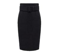 YUEZHAN Hübscher Rock Bleistiftrock Damen Samt Frauen Rock Hohe Taille Knie Länge Scheide Tight Taille Dicke Dame Midi Rock 3XL Schwarz