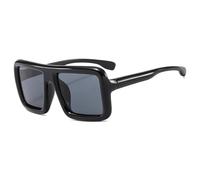 YUEZHAN Sonnenbrille Herren Mode Punk Quadratische Sonnenbrille Frauen Männer Große Rahmen Sonnenbrille Steampunk Brillen Uv400 Schwarz-Schwarz