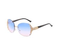YUEZHAN Sonnenbrille Herren Rahmenlose Sonnenbrille Damen Strass Overs IZE Sonnenbrille Vintage Sonnenbrillen Für Damen Gradient Mode Brillen 1