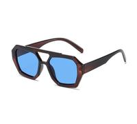 YUEZHAN Sonnenbrille Herren Retro Sonnenbrille Damen Große Rahmen Leopard-Sonnenbrille Sonnenbrille Mode Brillen Brillen Sonnenbrille Blau