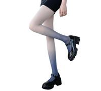 YUEZHAN Strapsstrümpfe Halterlose Strümpfe Damen-Strumpfhosen-Farbverlauf, Schmale, Weiche Strümpfe, Anti-Rutsch-Performance-Strumpfhosen, Lange Socken, Eine Größe, Navyblue