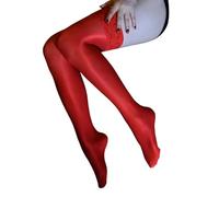 YUEZHAN Strapsstrümpfe Halterlose Strümpfe Frauen Strümpfe Hohe Elastizität Spitze Glänzend Rutsch Feste Schlankheit Länge Über Dem Knie Lady Strümpfe Clubwear Kleidung Rot