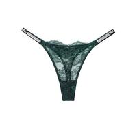 YUEZHAN Unterhosen Höschen Glänzende Strass Spitze Schlanke T-Hose Ultra Dünne Sexy Damen Tanga L Grün