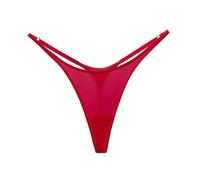 YUEZHAN Unterhosen Höschen Sexy Glatte Modische EIS Seide Tanga Für Frauen Fitness Sport Niedrige Taille Atmungsaktive Hohe Gabel T-Shirts S Rot