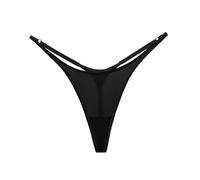 YUEZHAN Unterhosen Höschen Sexy Glatte Modische EIS Seide Tanga Für Frauen Fitness Sport Niedrige Taille Atmungsaktive Hohe Gabel T-Shirts M Schwarz