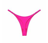 YUEZHAN Unterhosen Höschen Sexy Metall Eisseide T-Shirts Für Damen Fitness Sport Hüft Lifting Mit Niedriger Taille Hohe Gabel Tanga Halb Umwickelt Gesäß L Fluor Zieren des Rosa