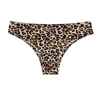 YUEZHAN Unterhosen Höschen Sport Tanga Damen Eisseide Nahtlose Yoga Unterwäsche Damen Sexy T-Shirt Stil XL Leoparden Muster