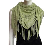 YUGSHNKFC Weicher dreieckiger Schal für Damen, ausgehöhlter Strick Deckenschal für den Winter mit Quasten Detail, Schal aus Kaschmirimitat, Deckenschal