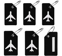 YuGtcen Gepäckanhänger, 6 Stück Silikon-Gepäckanhänger für Koffer, flexible helle Kofferanhänger, Gepäckkennzeichner, Reiseanhänger mit Namenskarte und Stahlschlaufen, für Tasche, Hangbag Gepäck