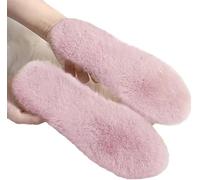 YUGWNN Kaninchenfell-Imitat Schaffell Einlegesohlen Wintersohlen für Damen und Herren,Weiche Flauschige Dicke Einlegesohlen für Gummistiefel Arbeitsschuhe Schneestiefel Hausschuhe 3 Paar - rosa-38.5 E