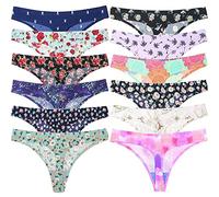 YUHOOE 12er Pack Damen Atmungsaktive Tangas,High-Stretch Sexy String Slips Seamless Invisible Bikini Hipster,Low Rise Nahtlos Unterhosen Thong,Multipacks,Mehrfarbig,S