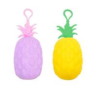 YUIP 2Pcs Geldbörse aus Silikon in Ananas-Form,Mini Portemonnaie Kinder,Silikon Geldbörsen Mädchen Portemonnaie für Mädchen Party Geburtstagsgeschenk (Gelb,Lila)