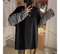 Yujun Korean Harajuku Schwarz Weiß Gestreifte Hip Hop T-Shirts Männer Frauen Herbst Langarm Gefälschte Zweiteilige T-Shirt Feste Kleidung T-Shirt