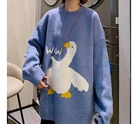 Yujun Koreanischer Stil Kawaii Cartoon Gans Print Strickpullover Frauen Harajuku Oversize Rundhals Langarm Pullover Pullover