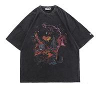 Yujun Übergroßes T-Shirt Kurzarm Oversize Street Hip Hop O-Neck Goth Casual Harajuku Grunge Y2k Tops T-Shirts Pullover Vintage-Kleidung