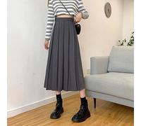 Yujun Vintage Brown Plissee Lange Röcke Frauen Korean Fashion High Waist Chic Elegant A-Linie Midirock für Mädchen Preppy Style