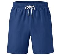 YuKaiChen Badehose für Herren Badeshorts mit Reißverschlusstasche Wasserabweisend Schnelltrocknend Boardshorts Sport Strandshorts mit Tunnelzug