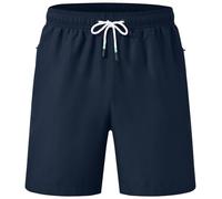 YuKaiChen Herren Badehose Schnelltrocknend Badeshorts mit Reißverschlusstasche Atmungsaktiv Wasserabweisend Meshfutter Tunnelzug Sommer Strandhose für Sport Urlaub Freizeit