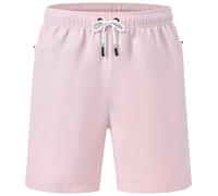 YuKaiChen Herren Badehose Schnelltrocknend Badeshorts mit Reißverschlusstasche Männer Schwimmshort Sommer Boardshorts mit Meshfutter für Sport Strand