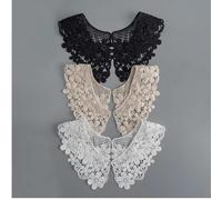 Yulakes 1PCS Abnehmbarer Falschkragen Stickerei Halskrause Frauen Gefälschte Kragen Mini Cape Kragen Frauen Schal Aushöhlen Spitze Floral Fake Collar (schwarz)