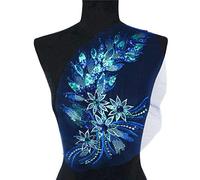 Yulakes Pailletten Federschwanz Applikationen Aufnäher Bügelbild Aufbügler Bügeleisen auf Patches Pailletten-Stickerei Applikation für Kleidung zum Aufnähen DIY Design Verzierungen (Blau)