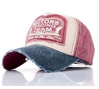 YULOONG Classic Baseball Cap 100% Baumwolle Vintage Washed Denim Dad Hat Verstellbare Größe für Männer Frauen Unisex (Rot B)