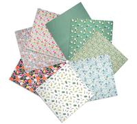 YUMILI 8 Stück Baumwollstoff Patchwork, DIY Patchwork, Stoffe Baumwolle tuch, 50 X 50 cm DIY Baumwolltuch Blumenmuster Nähen Stoff für Kunsthandwerk, Craft, Nähen (Grün1)