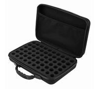 YUMILI Essential Oil Carrying Case Hard Shell Exterior Storage Organizer Premium Quality Eva Leather Material Sturdy Shock Proof Flexible Holds 60 Bottles 5ml 10ml 15ml for Travel Home (Schwarz)