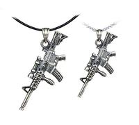 Yumilok 2pcs Herren Damen Kette Halskette mit Anhänger Armee in 925 Sterling Silber Hip-Hop für Jungen Mädchen