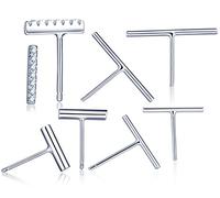 Yumilok 4 Paare 925 Sterling Silber Zirkonia Stab Stäbchen Ohrstecker Ohrringe Ohrschmuck Bar Earrings set für Damen Frauen Mädchen