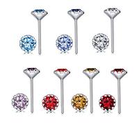 Yumilok 7 Paar 925 Sterling Silber Damen Ohrstecker Ohrringe Piercing Schmuck Set 5mm bunt Zirkonia für Frauen Mädchen Herr 7 Farben