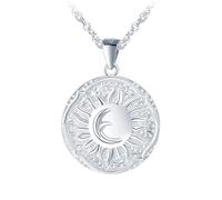 Yumilok 925 Sterling silber Damen Halskette Sonne Choker Mond Kreis Anhänger Münze Kette für Frauen Freundin Mädchen