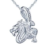Yumilok 925 Sterling Silber Klassischer Drache Anhänger Halskette Kette mit Anhänger für Damen Mädchen