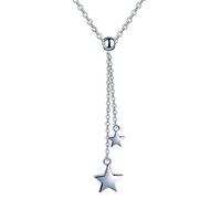 Yumilok 925 Sterling Silber Stern Sternchen Anhänger Halskette Verstellbare Kette mit Anhänger Y-Kette für Damen Mädchen