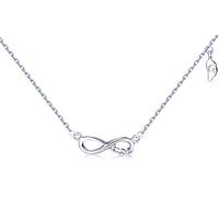 Yumilok 925 Sterling Silber Unendlichkeit Zeichen "Forever" Zeitlos Anhänger Halskette Kette mit Anhänger für Damen Mädchen