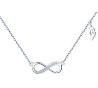 Yumilok Damen Halskette mit Anhänger Zirkonia Unendlichkeit Infinity Symbol Charm aus 925 Sterling Silber Kette für Damen Mädchen