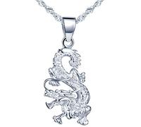Yumilok Damen Halskette mit Einzigartiger Drache Charm Anhänger Herren Kette aus 925 Sterling Silber für Damen Mädchen