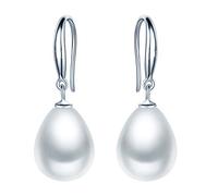 Yumilok Damen Mädchen Frauen 925 Sterling Silber Fashion Wassertropfen Perlen Ohrhänger Ohrringe Hypoallergen Ohrschmuck