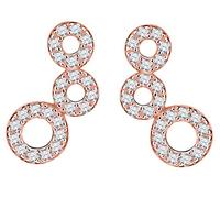 Yumilok Damen Offen Kreis Ohrstecker Rosegold | Kleine Runde Ohrringe aus 925 Sterling Silber Unendlichkeit Zirkonia Hypoallergen Ohrschmuck für Damen Mädchen