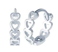 Yumilok Damen Ohrringe Ohrstecker hohl Herz creolen klein 925 Sterling Silber Hoop Ohrringe Für Frauen