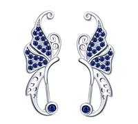 Yumilok Damen Ohrstecker Knorpel Schmuck Ohrklemme Ohrringe Ohrclip 925er Sterling Silber Schmetterling Mädchen-Ohrstecker Zirkonia