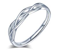Yumilok Damen-Ring Einstellbar Jahrestag Ring Knoten Infinity Unendlichkeit Partnerringe Fingerring Midi Ring Vertrauensring Silber 925 für Frauen Mädchen