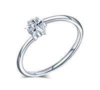 Yumilok Damenring Stern Ring Pentagramm Zirkonia Ehering Verlobungsring Freundschaftsring Lifestyle-Ring 925 Sterling Silber verstellbar