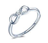Yumilok Damenring Unendlichkeit infinity Ring Zirkonia Ehering Verlobungsring Freundschaftsring Lifestyle-Ring 925 Sterling Silber